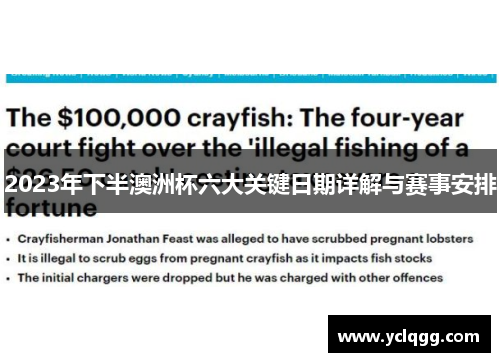 2023年下半澳洲杯六大关键日期详解与赛事安排 2023年下半澳洲杯六大关键日期详解与赛事安排
